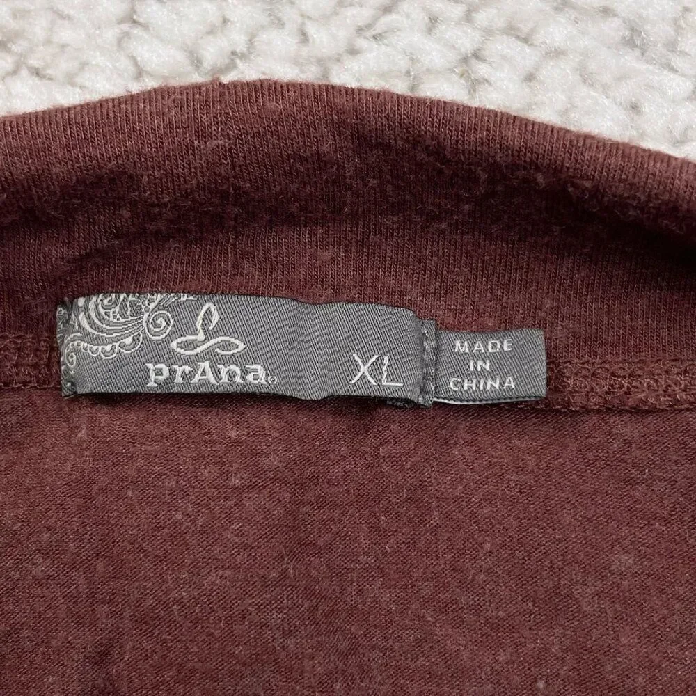 Prana Foundation Munra Wrap Cardigan Sweater Brown Womens XL